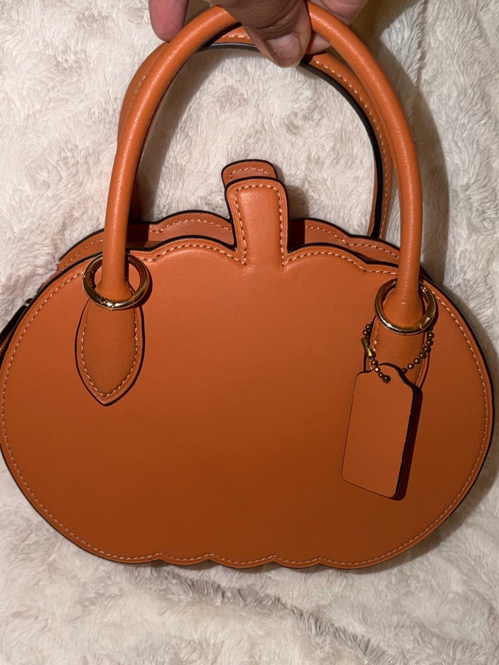 Coach Pumpkin-Shaped Mini Satchel in Tan - Picture 3 of 4